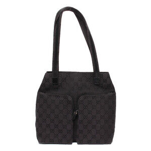 Gucci black GG monogram canvas tote bag